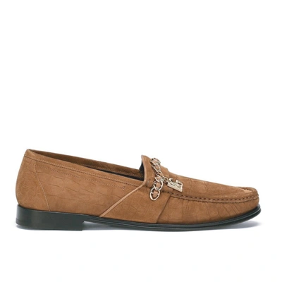 Dolce & Gabbana Visconti Moccasin In Suede Calfskin In Brown