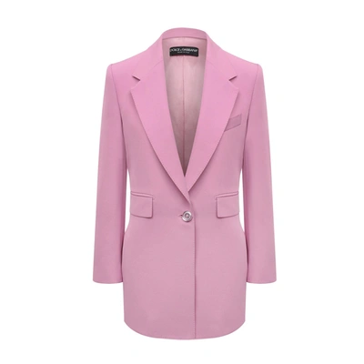 Dolce & Gabbana Technical Twill Blazer In Pink