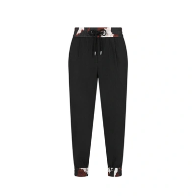 Dolce & Gabbana Wool Printed Pants In Black