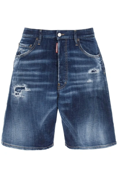 DSQUARED2 DSQUARED2 LOOSE SHORTS IN USED DENIM