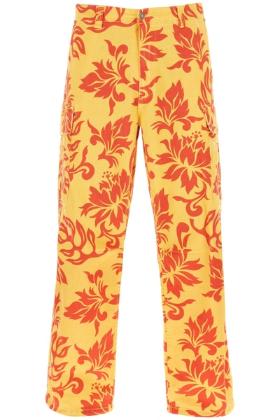 ERL ERL FLORAL CARGO PANTS