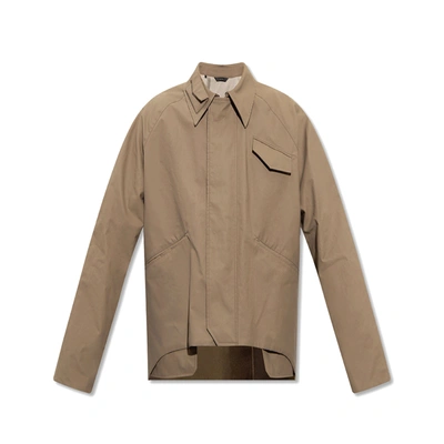 Fendi Cropped Coated-linen Jacket In Beige