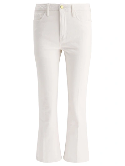 Frame "le Crop Mini Boot" Jeans In White