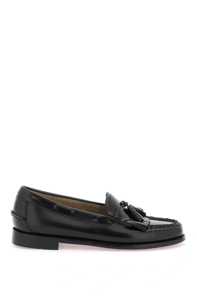 Gh Bass Esther Kiltie Weejuns Loafers In Brushed Leather In Black