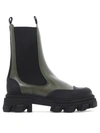 Ganni Colour-block Leather Ankle Boots