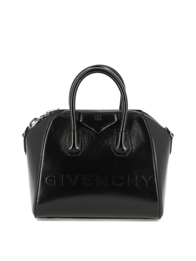 Givenchy Antigona Mini Leather Handbag In Black