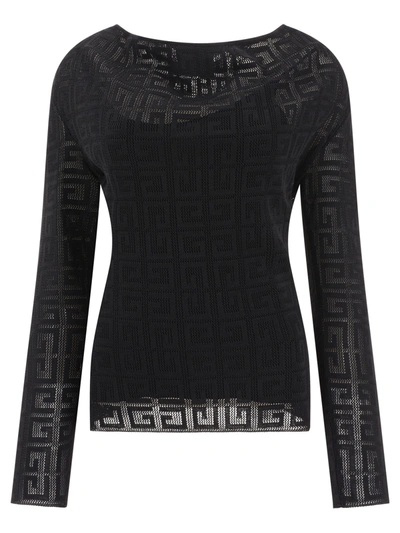 Givenchy Draped Top In 4g Jacquard In Black