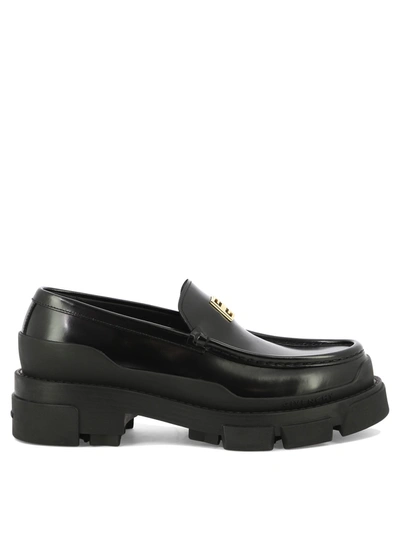 Givenchy Terra Black Loafers With Logo And Chunky Platform In Leather Man