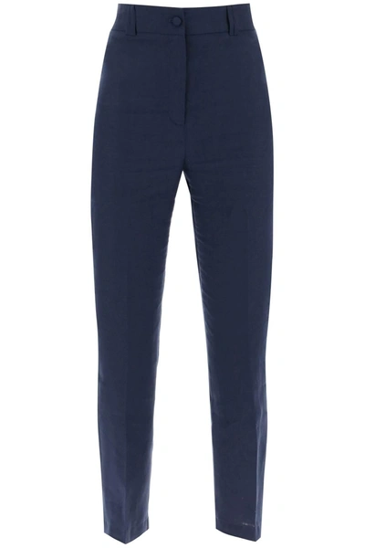 Hebe Studio 'loulou' Cady Trousers In Blue