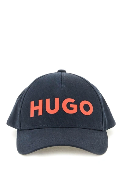 Hugo Baseball Cap With Logo Print In Blue