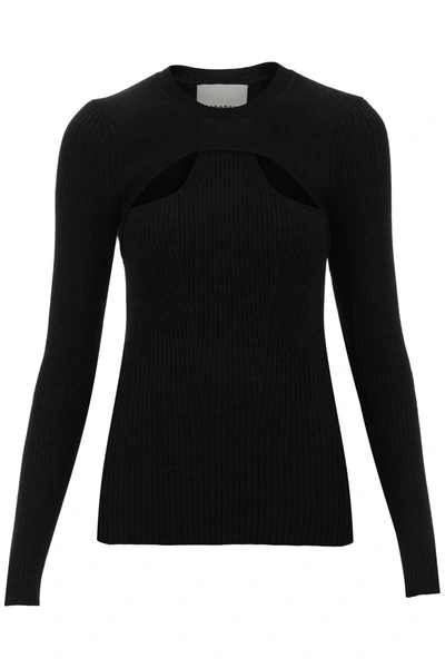 ISABEL MARANT ISABEL MARANT 'ZANA' CUT OUT SWEATER IN RIBBED KNIT