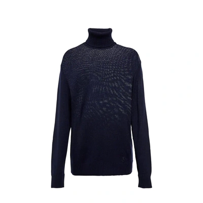 Jil Sander Turtleneck Knit Jumper In Blue