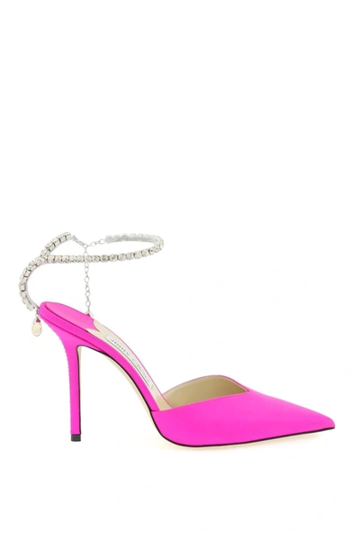 JIMMY CHOO JIMMY CHOO SAEDA 100 SATIN PUMPS