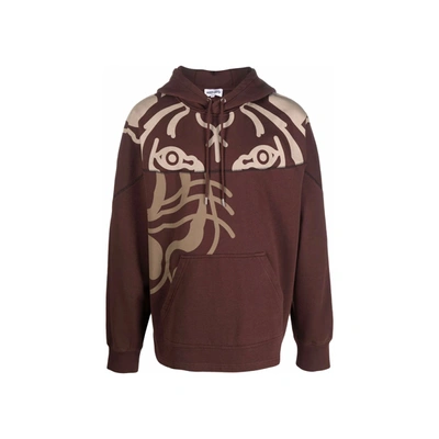 Kenzo Tiger-print Pullover Hoodie Sweatshirt In Black