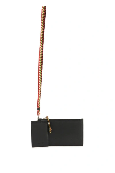 Lanvin Double Pouch With Strap In Black
