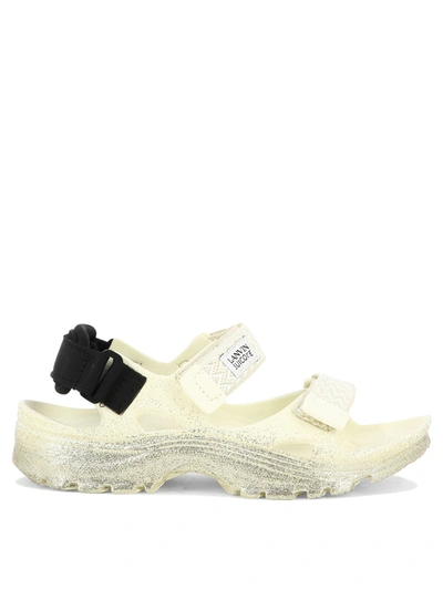 Lanvin X Suicoke Curb Laces Slippers In Gold