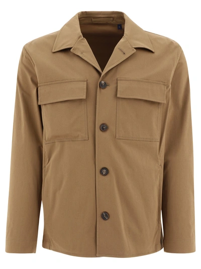 Lardini Overshirt With Breast Pockets In Brown