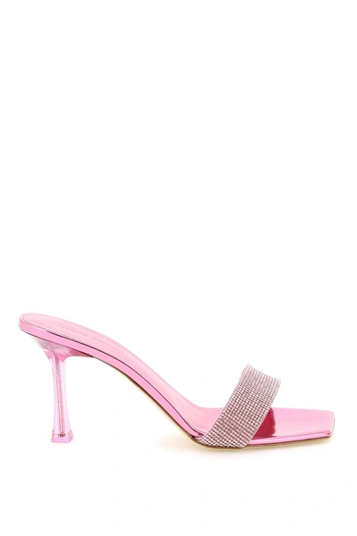 Magda Butrym Embellished Leather-trimmed Pvc Mules In Pink