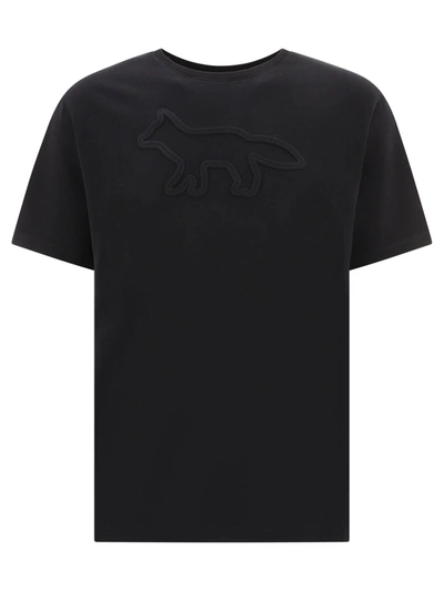 Maison Kitsuné "contour Fox" T-shirt In Black