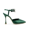 Manolo Blahnik Mabina 105 Crystal Embellished Satin Pumps