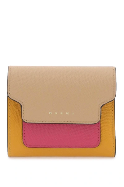 Marni Bi Fold Wallet With Flap In Multicolor
