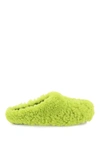 Marni Shearling Mules In Light Lime