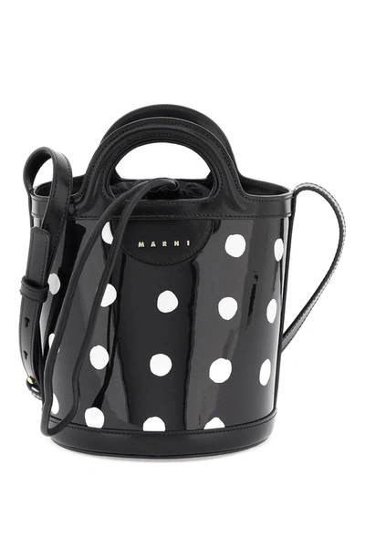 Marni Patent Leather Tropicalia Bucket Bag With Polka Dot Pattern