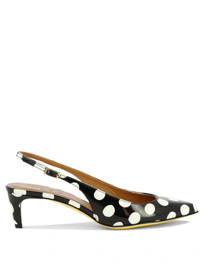 Tory Burch Polka-dot Patent Leather Slingback Pumps In Multicolor