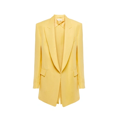 Max Mara Sportmax Rieti Linen-blend Blazer In Yellow