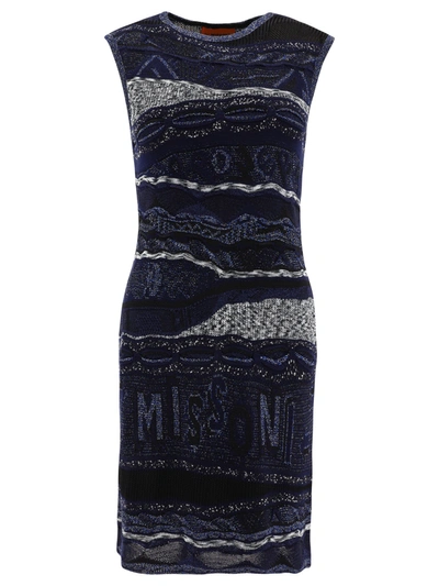 Missoni Sequins Lamé Dress In Blue