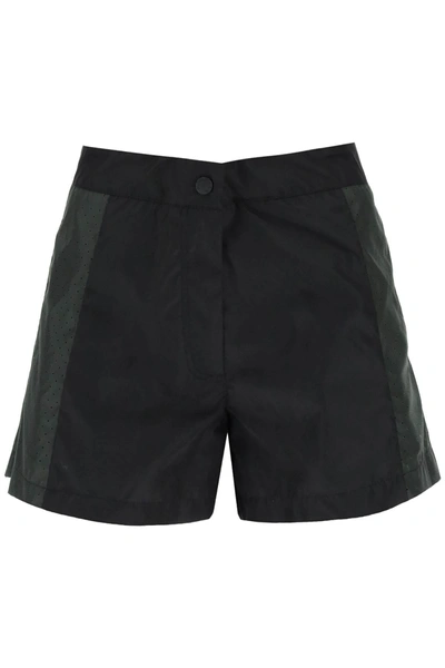 MONCLER MONCLER BORN TO PROTECT NYLON SHORTS WITH PERFORATED DETAILING