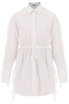 MSGM MSGM MINI SHIRT DRESS WITH CUT OUTS AND BOWS