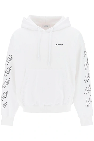 OFF-WHITE OFF WHITE HOODIE WITH CONTRASTING TOPSTITCHING