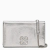 OFF-WHITE OFF WHITE™ CRACKED METALLIC LEATHER SHOULDER CLUTCH