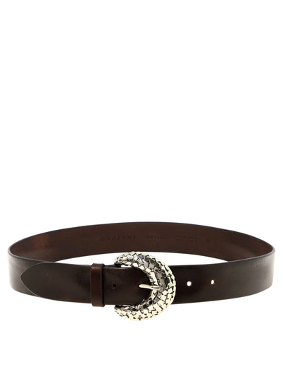 Orciani Belt With Silver Buckle In Brown