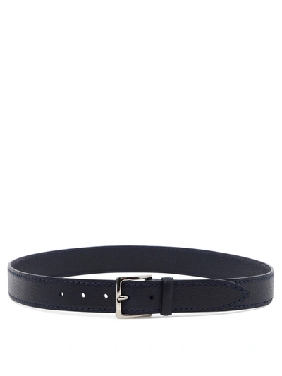 Orciani Dollar Leather Belt In Blue