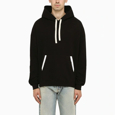 PALM ANGELS PALM ANGELS BLACK HOODIE WITHE POCKETS