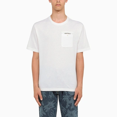 PALM ANGELS PALM ANGELS WHITE TAILORED CREW NECK T SHIRT