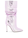 Paris Texas 105mm Snakeskin-effect Metallic Boots