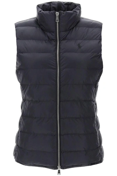 Polo Ralph Lauren Packable Padded Vest In Black