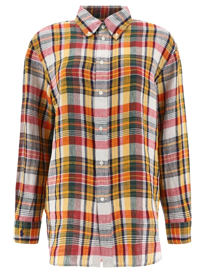 Polo Ralph Lauren Plaid Long-sleeve Linen Shirt In Multicolor