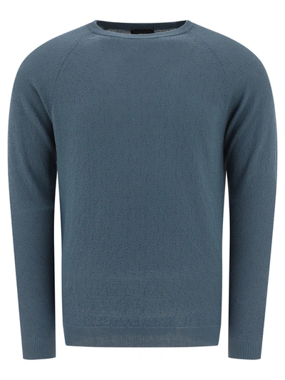 Roberto Collina Bouclé Sweater In Blue