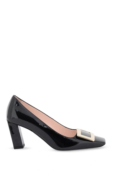 Roger Vivier Belle Vivier Buckled Patent-leather Pumps In Black