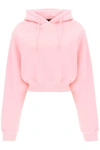 ROTATE BIRGER CHRISTENSEN ROTATE CROPPED HOODIE WITH RHINESTONE STUDDED LOGO
