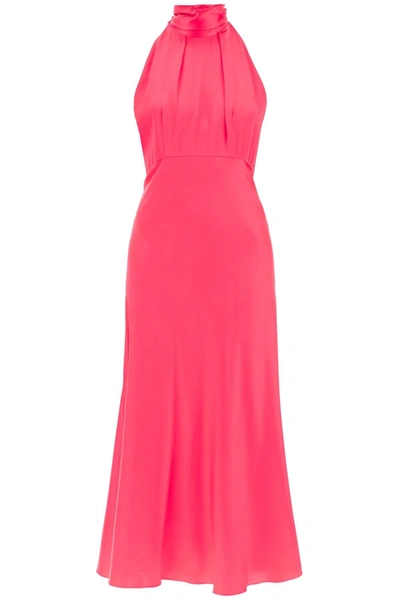 Saloni 'michelle' Satin Dress In Pink