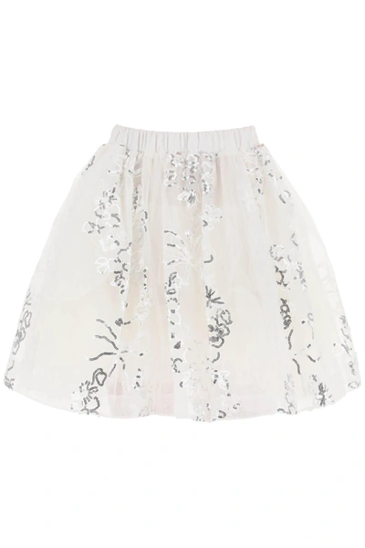 Simone Rocha Embroidered Tutu Skirt In White