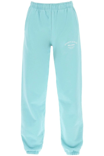 Sporty And Rich Jogger Pants With Printed Logo In Light Blue