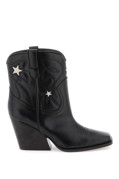 STELLA MCCARTNEY STELLA MC CARTNEY TEXAN ANKLE BOOTS WITH STAR EMBROIDERY