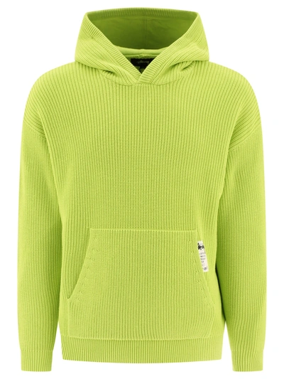 Stussy Cotton Knit Hoodie In Green