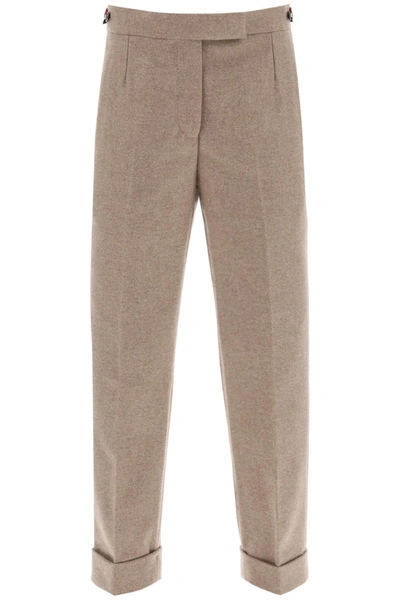 THOM BROWNE THOM BROWNE CROPPED WOOL FLANNEL PANTS